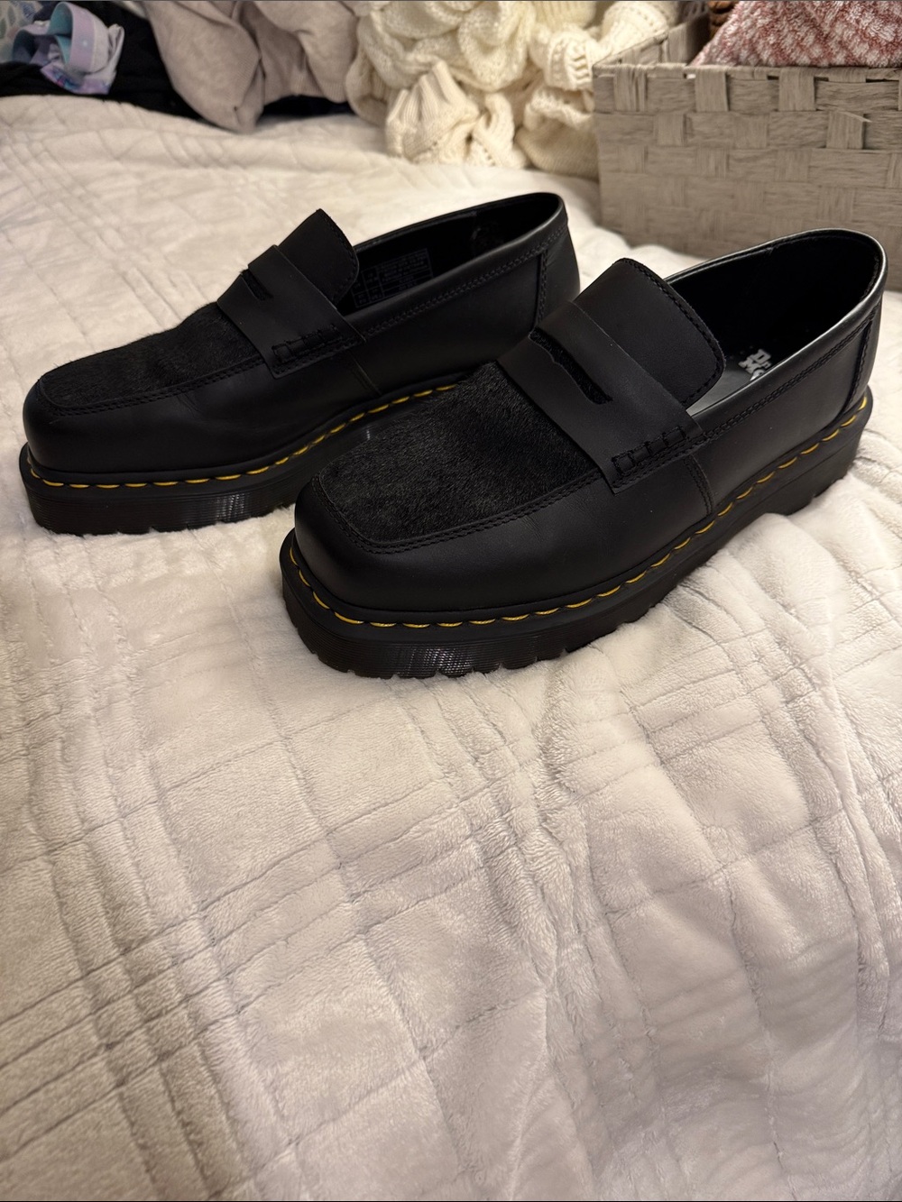 Limited Edition Dr. Martens Penton Bex Square Toe Hair-On Leather Loafers (sz10) - Picture 3 of 8